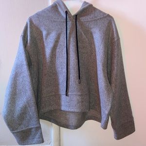 Zara Flared Sleeves Grey Wool Hoodie Small